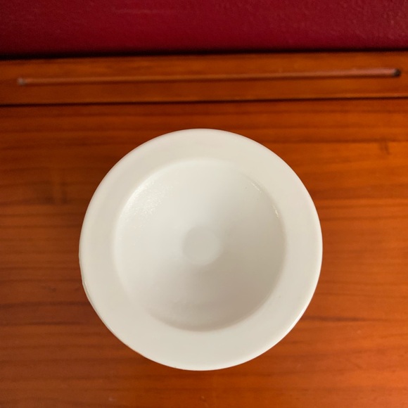 Vintage Milk Glass Footed Vase, Indiana Colony Harvest Grapes & Leaves Pattern - Picture 3 of 4